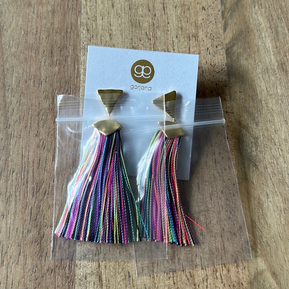 Gorjana NWT Havana Triangle Tassel Earrings | Gold & Multi color mix 💕 - Picture 3 of 6